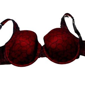 Fredericks of Hollywood red & black bra